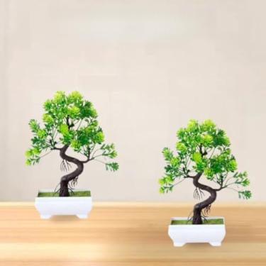 Imagem de Genérico, Kit 2 Bonsai da Fortuna Artificial Plástico Realista Natural Pinho Bonsai para Decorações