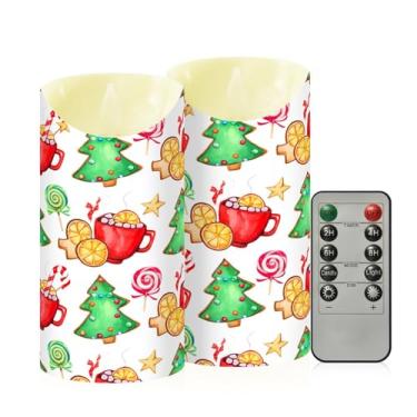 Imagem de Wassud Lindas árvores decoradas velas sem chamas com controle remoto, velas realistas cintilantes com temporizador, velas decorativas para Natal, casamento, festa, decoração de casa média