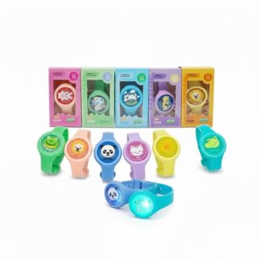 Imagem de Kit 2 Pulseiras Repelentes Infantil Anti Mosquito com LED – Citronela Natural, Silicone Ajustável e Atóxico – Proteção Prática para Crianças, Uso Diário e Ao Ar Livre