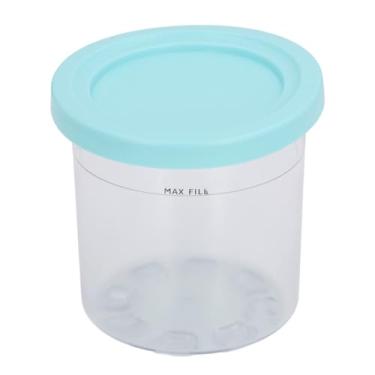 Imagem de CUOFYUNL Copo de Sorvete Pints ​​Tampa PET Tampa Transparente PC Copo Corpo Recipiente de Sorvete para Série NC299AM C300s (Azul)