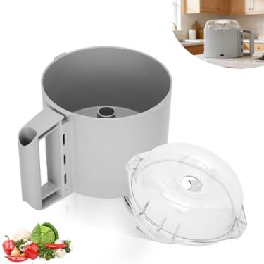 Imagem de 106458S Tampa de tigela de corte e tigela de corte 112204S compatível com Robot Coupe R2, R2B, R2N, R2 Processador de alimentos de dados, cinza, conjunto combo de 3 litros