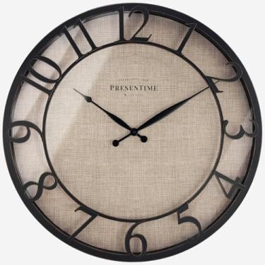 Imagem de Presentime & Co Relógio de parede série Farmhouse de 53 cm, estilo chalé, serapilheira sintética, acabamento em bronze antigo polido a óleo. Decoração de parede para sala de estar, sala de jantar e