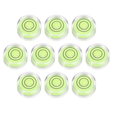 Imagem de PATIKIL 10 peças de nível de bolha redonda 20 x 9 mm mini circular Bullseye Spirit Levels ferramentas de layout para nivelar câmera tripé telescópio oficina toca-discos quadro de fotos, verde
