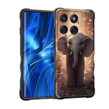 Imagem de EFGWSDER Capa para Moto Edge 2025, [camada dupla][proteção contra quedas de grau militar de 3,5 metros] Capa resistente à prova de choque para Motorola Moto Edge 2025 de 6,7 polegadas, elefante fofo