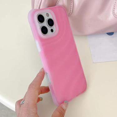 Imagem de HTVJFX Capa de silicone líquido gelatinoso de luxo para iPhone 15 Pro Max, cor de ondulação d'água, macia e à prova de choque (para iPhone 15 Pro Max/rosa)