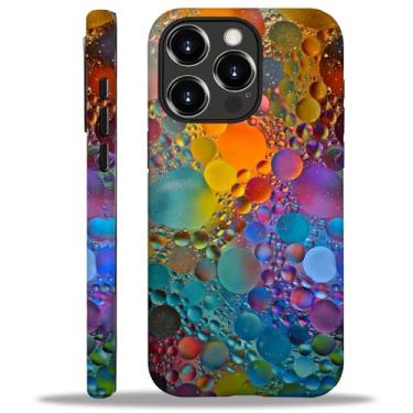 Imagem de CARLOCA Capa protetora de silicone para iPhone 16 Pro Max para iPhone 16 Pro Max, estampa colorida de mármore laranja para meninas e mulheres híbridas de 2 camadas