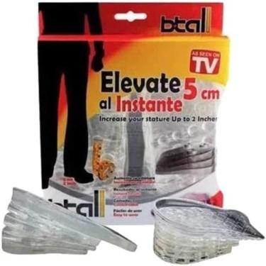 Imagem de Par Palmilha Ortopedica Aumenta 5cm Calcanheira Elevacao Gel 3-4 Fascite Esporao Pes Altos