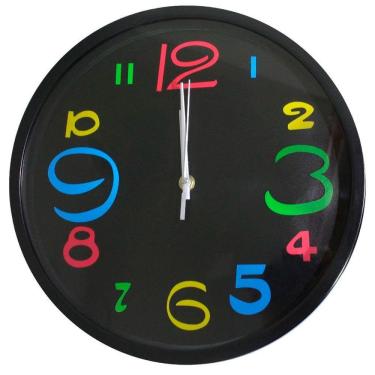 Imagem de Relógio De Parede Decorativo Colorido Sala Escritório 31cm