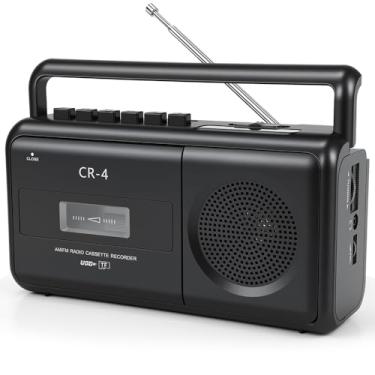 Imagem de Rádio, Toca Fita Cassete, Leitor de Cassetes Portátil Rádio AM/FM Estéreo, Leitor/Gravador de Cassetes, Função de Gravação de Cassetes, 88-108MHz, Com porta USB