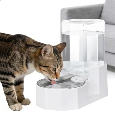 Imagem de Sfozstra Distribuidor Automático De Água Para Animais De Estimação Com Tigela De Aço Inoxidável, Bebedouro Por Gravidade, Alimentador Angular De Água Para Cães E Gatos De Pequeno A Grande Porte (Bra
