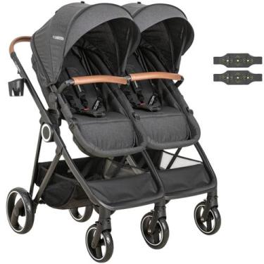 Imagem de Carrinho Kiddo para Gemeos Duplo Cosmos Melange Preto