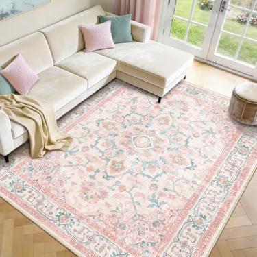 Imagem de CAPALOCA Tapetes laváveis à máquina, tapete de berçário, 22 x 30 cm, fofo, antiderrapante, repelente de água, estampa macia para quarto, decoração interna, sala de jogos, rosa-petróleo