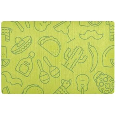 Imagem de TSENQUE Tapete de porta frontal verde personalizado Cinco De Mayo Tapete impermeável absorvente tapete lamacento grande tapetes antiderrapantes entrada externa 81,3 cm x 50,8 cm