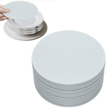 Imagem de Diakey Pacote com 50 protetores de placa de feltro de 12,7 cm, divisórias de placa de porcelana macia, separadores de armazenamento da China, almofadas antiderrapantes para empilhar louças, panelas