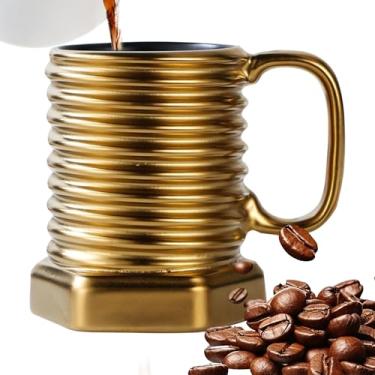 Imagem de Caneca de Chá | Capacidade 380ml Com Design De Rosca Para Bebidas | Caneca de Cerâmica para Café e Chá,Para Latte Cappuccino Leite Vinho Sumo Cerveja Cozinha Café Restaurante Aniversário