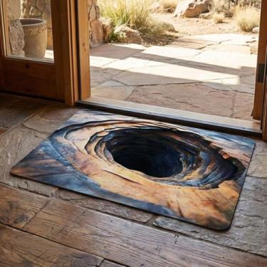 Imagem de Dunzy Tapete de ilusão de ótica 3D antiderrapante 3D tapete de área de ilusão óptica sem fundo para uso 15,8 x 23,6 polegadas para animais de estimação, sala de estar, quarto, varanda decoração de