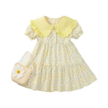 Imagem de Vestido De Princesa De Verão Para Meninas De 1 a 8 Anos Com Flores Fof