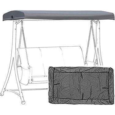 Imagem de Replacement Canopy for Swing Seat 3 Seater Hammock Cover Top Garden Outdoor, Replacement Canopy Top Cover with 4 Reinforced Corner Pockets, 191x120x18/23 cm,Gray