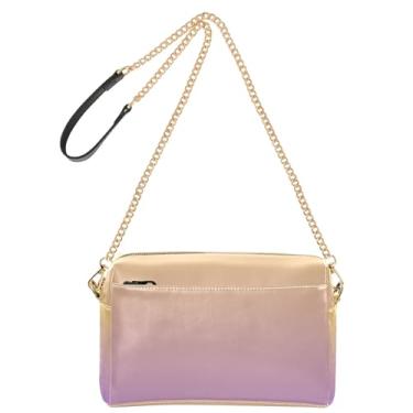 Imagem de Joitme Bolsa tiracolo feminina amarela lavanda gradiente ombré bolsa para celular bolsa de couro PU bolsa de ombro alça de corrente