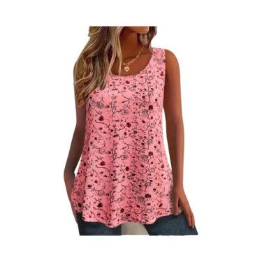 Imagem de Regata Feminina plus Size Com Estampa Floral, Casual De Verão, Sem Man