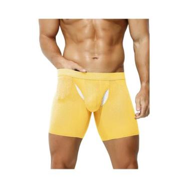 Imagem de Shorts Boxer Longos Respiráveis Em Malha U Convexa Sexy Para Homens - 
