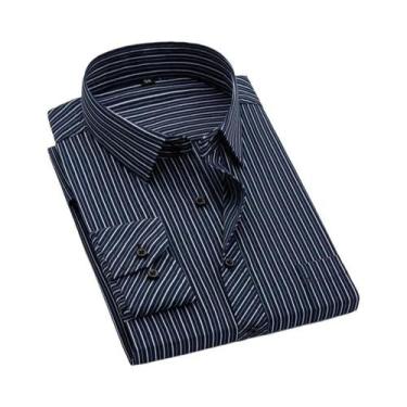 Imagem de Camisa Social Masculina Listrada De Manga Longa Primavera Outono Antir