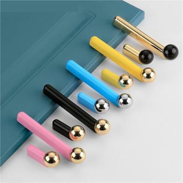 Imagem de Puxador de porta de liga de zinco, decoração de móveis, puxador de armário, gaveta, canetas, acessórios de ferragens, 1 peça (6370-preto-32 mm)