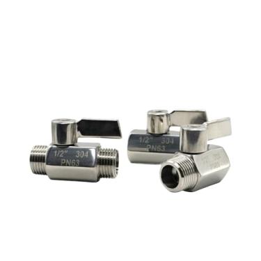 Imagem de Mini válvula de esfera de aço inoxidável 304/316 1/8 1/4 3/8 1/2 3/4 / 1 BSP NPT rosca macho fêmea para válvula de esfera de 2 vias de óleo de água (1/10.2 cm, NPT_SS316_MACHO FEMININO)