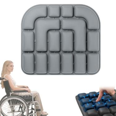 Imagem de Siomlana Almofadas de assento infláveis, almofada de cadeira de rodas antidecúbito, ciática, alívio da dor no cóccix, almofadas confortáveis portáteis para vida em casa, carro, escritório, 47 x 43 x 6