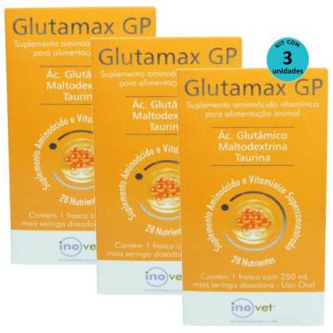 Imagem de Glutamax GP Para Animais 250ml Inovet Kit Com 3