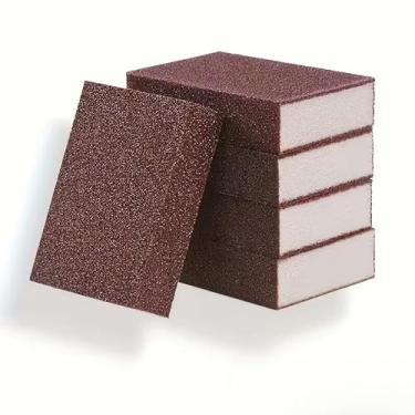 Imagem de Conjunto de 2 lixas de esponja mágica, esfregão ergonômico para panelas e pratos, almofada de remoção de escamas de ferrugem, ferramenta de remoção de manchas de utensílios de cozinha