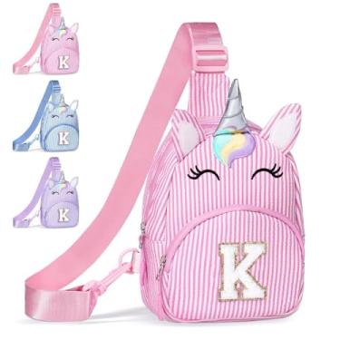 Imagem de COSHAYSOO Pochete de cintura pequena com alça ajustável com patch de letra inicial para mulheres, adolescentes, meninas, viagens, academia, caminhada, bolsa de viagem transversal, bolsa moderna, Rosa