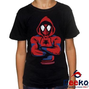Imagem de Camiseta Infantil Homem Aranha 100% Algodão Geeko Spiderman Homem Aran