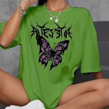 Imagem de Camiseta Streetwear Oversized Feminina Ombro Caido Life Style Sport Ac