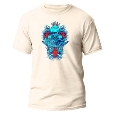 Imagem de Camiseta Basica Algodão Premium Estampa Digital Cazaszki DTF, Off whit