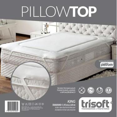 Imagem de Pillow top protetor colchão casal king trisoft 1,93x2,03x40 macio não 