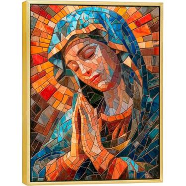 Imagem de Lake Quadros Canvas com Moldura Flutuante, Maria, 40x50cm, Arte Para Quarto, Sala, Corredor