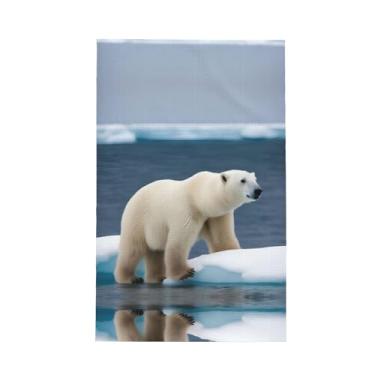 Imagem de XLLingL Toalhas de cozinha de waffle com estampa de urso polar, panos de prato de microfibra, para decoração e limpeza de cozinha - 1 peça