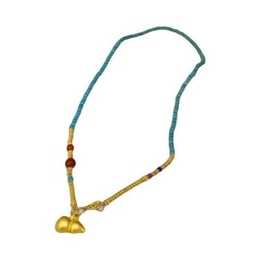 Imagem de Colar Choker De Pedras Naturais Boêmias Com Pérolas Imitadas E Conchas