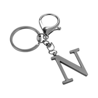 Imagem de Chaveiro De Aço Inoxidável Preto Letras A-Z Unissex Pingente Para Moch