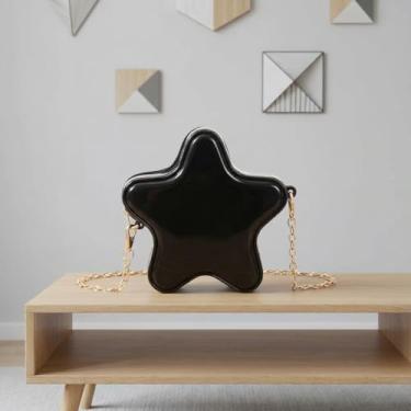 Imagem de Bolsa tiracolo feminina Jelly Star, bolsa de ombro bonita e transparente, pequena bolsa moderna para uso diário, Preto, Medium