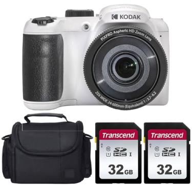 Imagem de Kodak Câmera digital PIXPRO AZ255 (branca) pacote com cartão de memória SDHC Ultra UHS-I de 32 GB (2) + capa (4 itens)