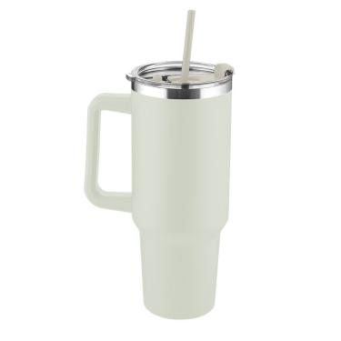 Imagem de Garrafa Térmica Inox 1300ml - Ecológica, Prática E Elegante Com Alça E Canudo Beige