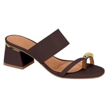 Imagem de Sandália Tamanco Vizzano Detalhe Dourado Salto Bloco-Feminino