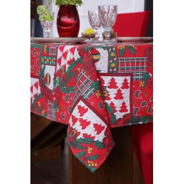 Imagem de Toalha de mesa oxford 4 lugares - MAYRA ENXOVAIS, NATAL VERMELHO
