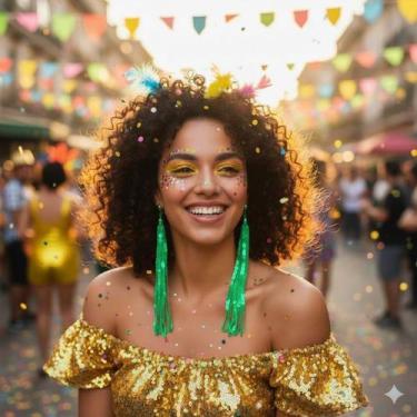 Imagem de Brinco Fio Paetê Carnaval - Lika Bijuterias, Verde