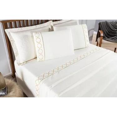 Imagem de Jogo De Lençol Queen Infinity 400 Fios Micropercal Bordado - Nathalia 