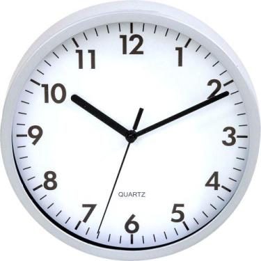 Imagem de Relógio Silencioso De Parede Branco 25cm Ponteiro Contínuo - Yazi