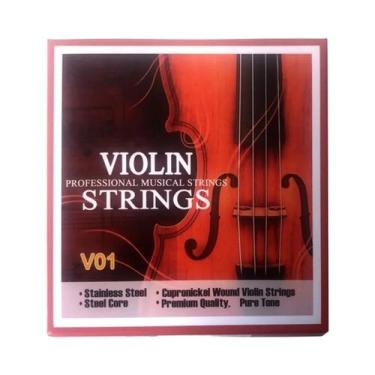 Imagem de Cordas De Violino Com Núcleo De Aço Prateado, Calibre Médio G D a E, C
