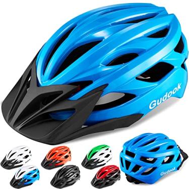 Imagem de Gudook Capacetes de bicicleta para homens – Capacete de bicicleta feminino adulto – Capacete de ciclismo leve e ajustável com viseira removível para ciclistas de estrada de montanha